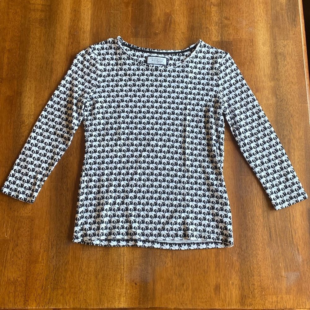 Double-petite Charter Club long sleeve elephant shirt